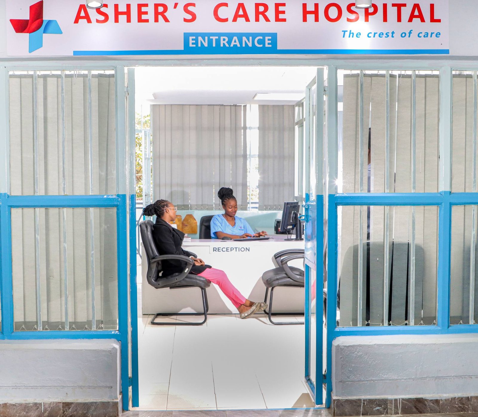 Entrance to Asher's Care Hospital in Naivasha